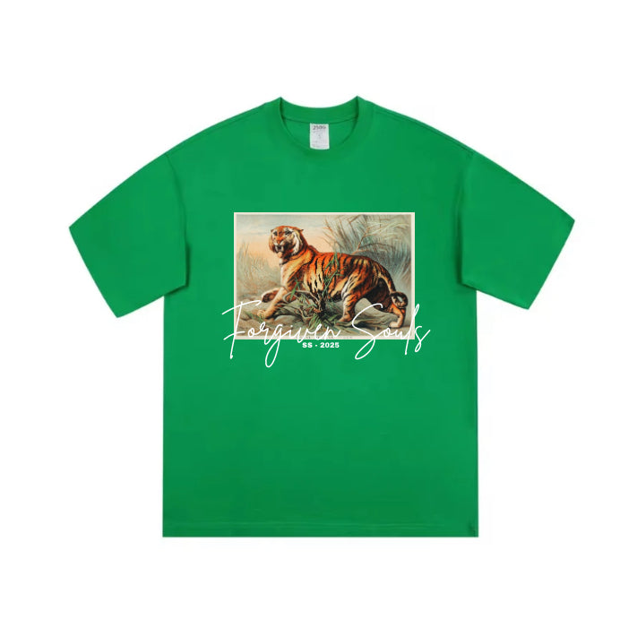 Tiger Print Cotton T-shirt