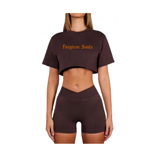 Forgiven Souls Print Crop Top