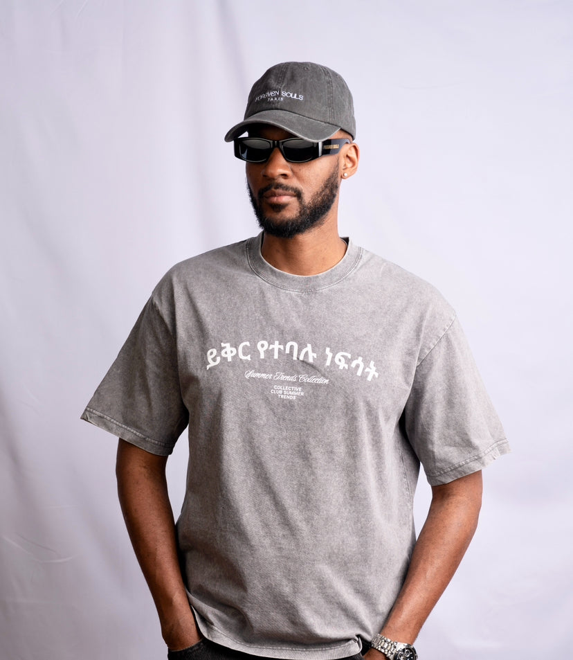 Acid Wash Gray Tee